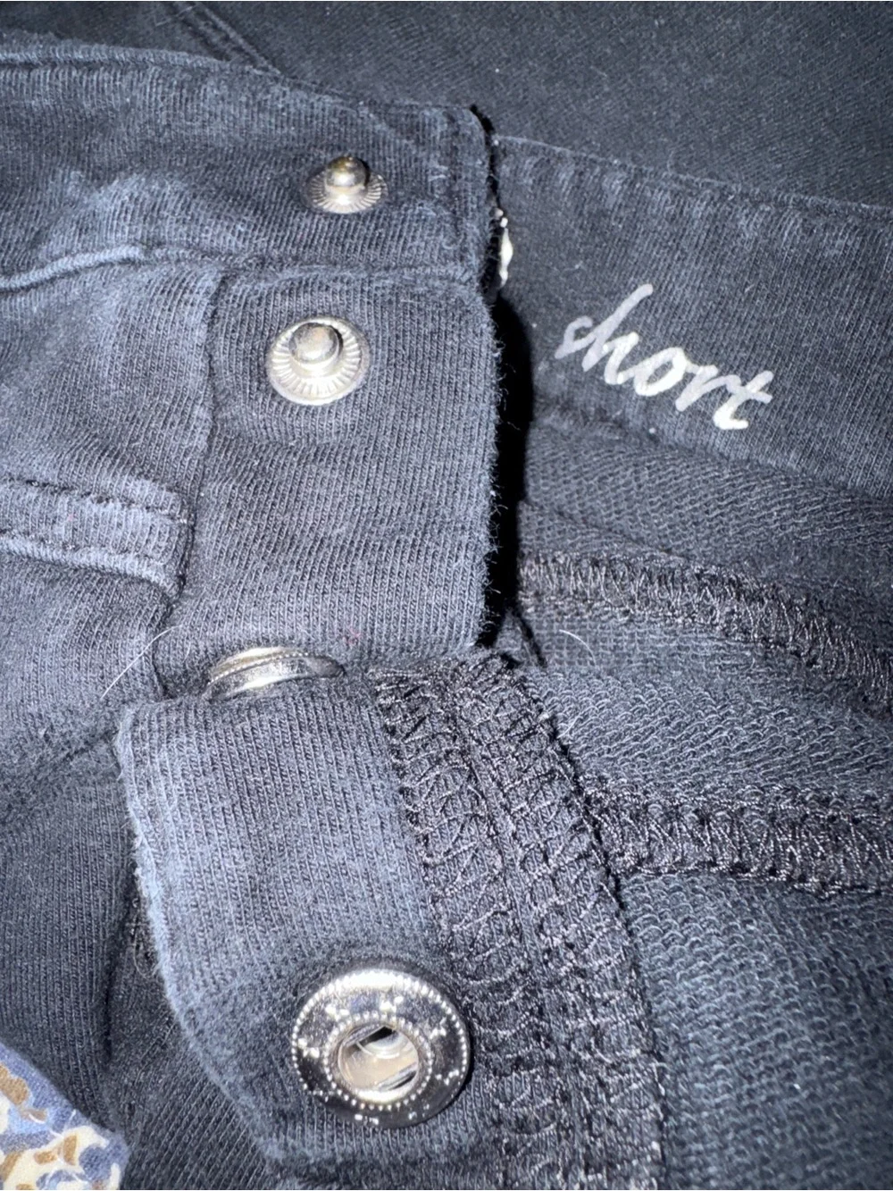 SO Black Stretch Cotton Blend Shorts Adjustable Waist Girls Size 16